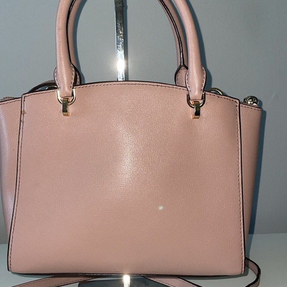 Michael Kors ELLIS Dusty Pink W/Gold stud design Satchel Handbag Convertible - Picture 3 of 11